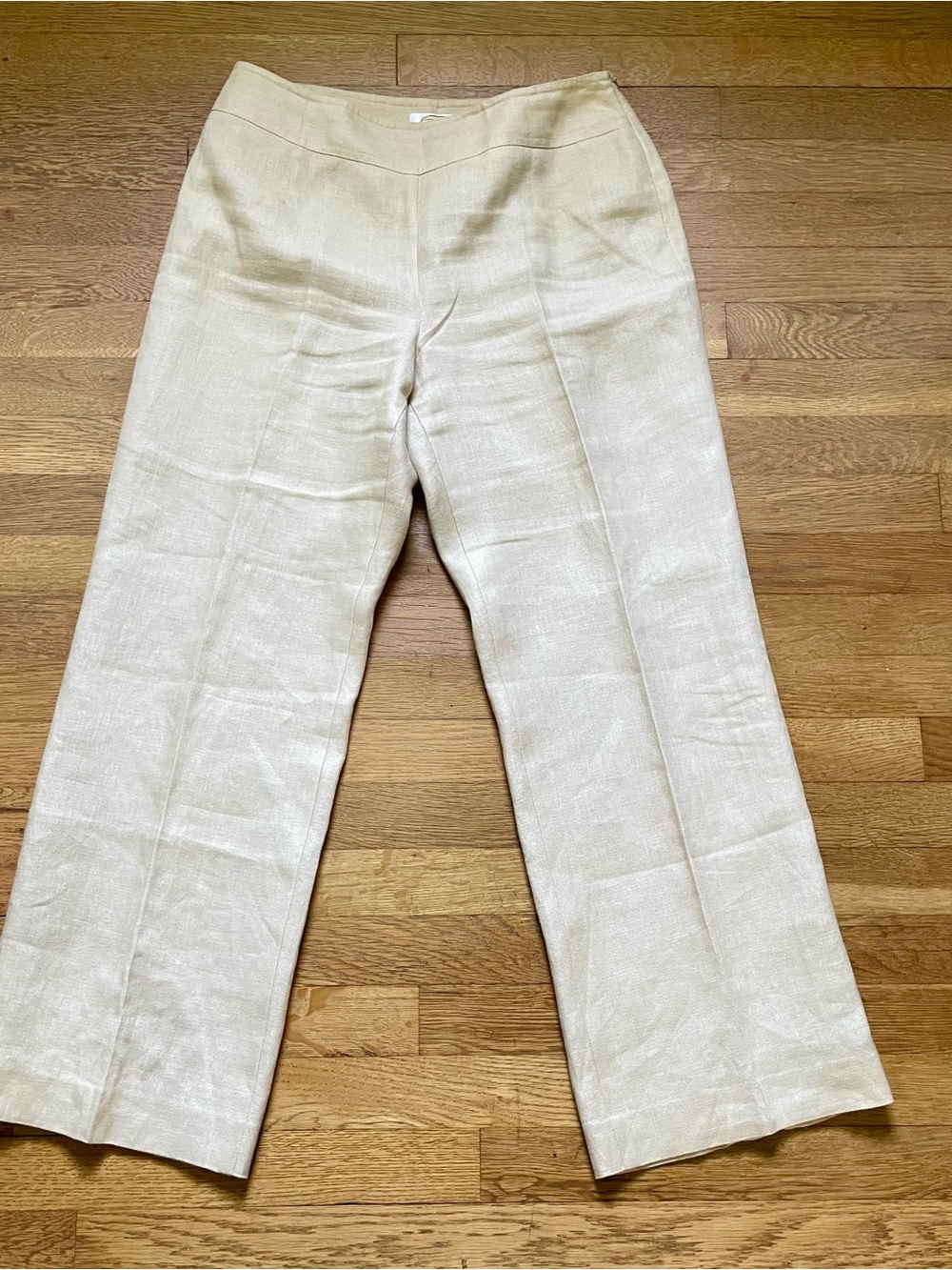 Vintage Talbots 100% Irish Cream Linen Pants size 10P Lined 90s Natural Minimal